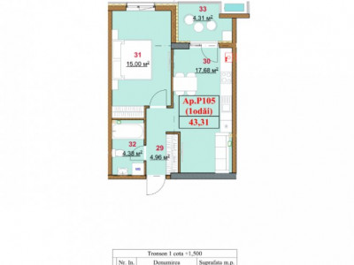 Apartament în rate de la dezvoltator! Durlești Residence, 1 cameră, 43,31 mp.